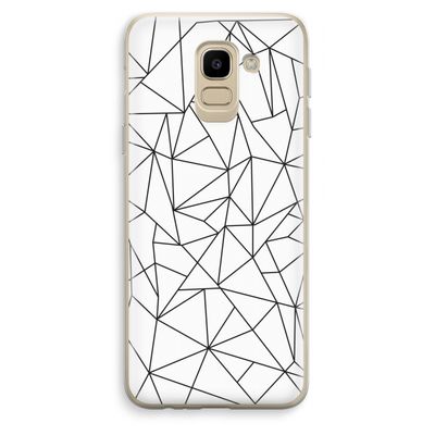Geometrische lijnen zwart: Samsung Galaxy J6 (2018) Transparant Hoesje