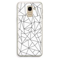 Geometrische lijnen zwart: Samsung Galaxy J6 (2018) Transparant Hoesje