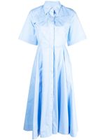 MSGM robe-chemise évasée à manches courtes - Bleu