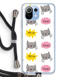 Meow: Xiaomi Mi 11 Lite Transparant Hoesje met koord