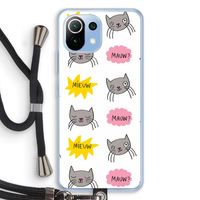Meow: Xiaomi Mi 11 Lite Transparant Hoesje met koord