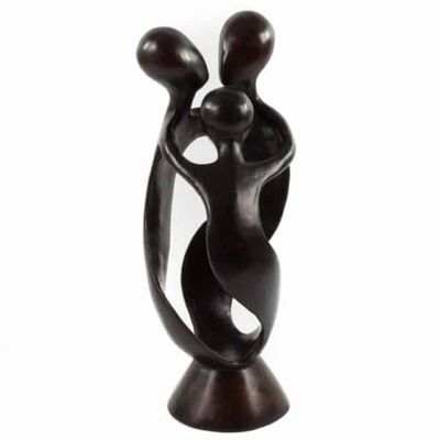 Beeldje Polystone Familie van 3 Personen (34 cm)