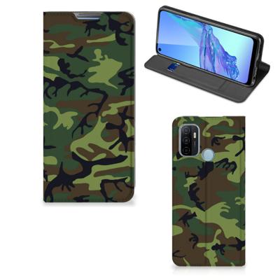 OPPO A53 | A53s | Hoesje met Magneet | Army Dark
