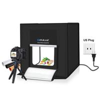 PULUZ 60cm vouwen draagbare 60W 2 x 1690LM 5500K wit licht verlichting fotostudio fotograferen Tent Box Kit met 3 kleuren achtergronden (zwart oranje