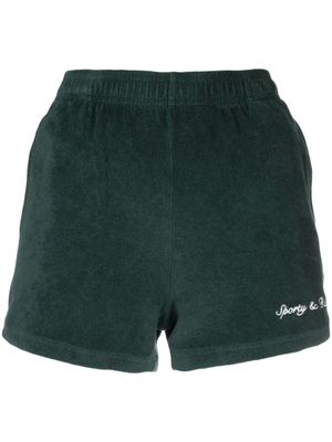Sporty & Rich short en éponge à logo brodé - Vert