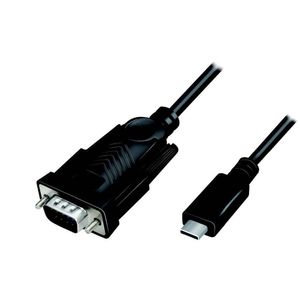 LogiLink Serieel Adapter [1x USB-C 2.0 stekker - 1x D-sub stekker 9-polig] 1.2 m Zwart