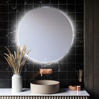 Hotbath Cobber ronde spiegel met LED-verlichting en verwarming 80cm