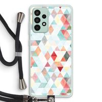 Gekleurde driehoekjes pastel: Samsung Galaxy A52s 5G Transparant Hoesje met koord