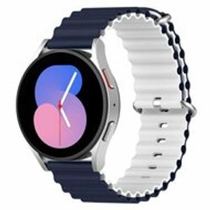 Ocean Style bandje - Donkerblauw / wit - Samsung Galaxy Watch 6 Classic - 47mm & 43mm