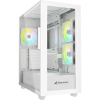 Sharkoon Rebel C60 RGB White Midi-tower PC-behuizing Wit 2 voorgeïnstalleerde ventilators, 1 voorgeïnstalleerde ventilator, Stoffilter, Zijvenster