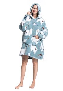 Fleece deken met capuchon - ijsberen