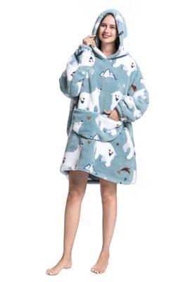 Fleece deken met capuchon - ijsberen