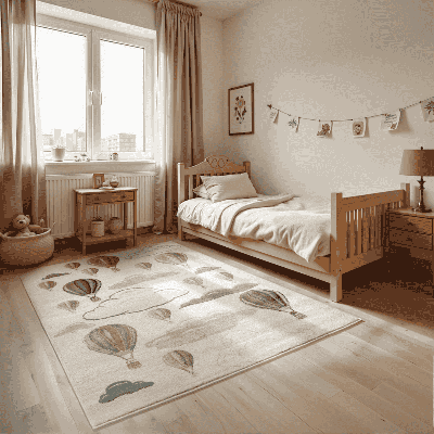 Vloerkleed Kids Hot Air Ballon 235x160cm - Polypropyleen - Dekbed-Discounter.nl Vloerkleed Kids Hot Air Ballon 235x160cm - Polypropyleen - Dekbed-Discounter.nl