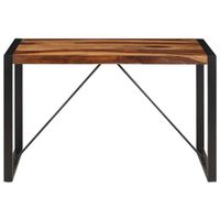 The Living Store Sheesham Retro Eettafel - 120 x 60 x 76 cm - Bruin/Zwart - thumbnail