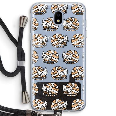 Slapende poes: Samsung Galaxy J5 (2017) Transparant Hoesje met koord
