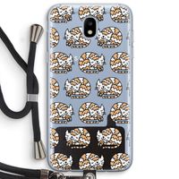 Slapende poes: Samsung Galaxy J5 (2017) Transparant Hoesje met koord