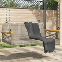 Schommelbank 109x62x40 cm poly rattan grijs - thumbnail