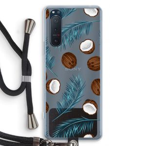 Kokosnoot roze: Sony Xperia 5 II Transparant Hoesje met koord