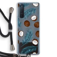 Kokosnoot roze: Sony Xperia 5 II Transparant Hoesje met koord