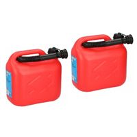 Jerrycan 5 liter rood voor brandstof 2 stuks - thumbnail