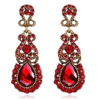 Klassieke Drop Oorbellen overdreven atmosferische legering Stud Oorbellen van ebben hout metaal kleur: rood