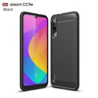 Geborsteld textuur koolstofvezel TPU Case voor Xiaomi mi CC9e/Xiaomi a3 (zwart)