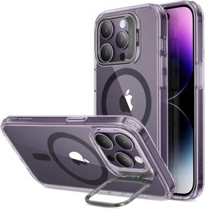 iPhone Classic Hybrid Case with Stash Stand (HaloLock) Clear Purple