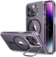 iPhone Classic Hybrid Case with Stash Stand (HaloLock) Clear Purple