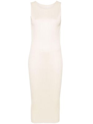 Pleats Please Issey Miyake New Colorful Basics 3 geplooide midi-jurk - Beige