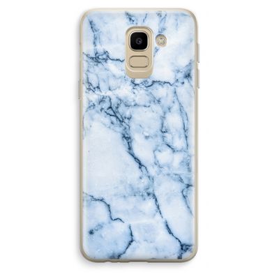 Blauw marmer: Samsung Galaxy J6 (2018) Transparant Hoesje