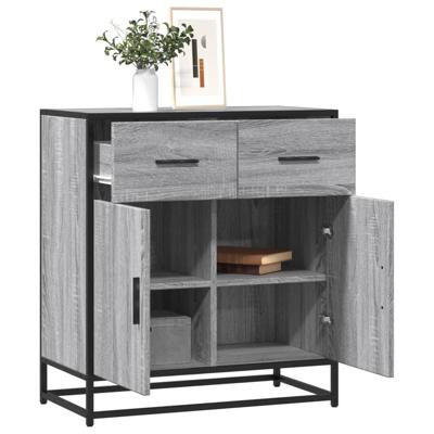Dressoir 68x35x76 cm bewerkt hout en metaal grijs sonoma