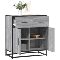 Dressoir 68x35x76 cm bewerkt hout en metaal grijs sonoma