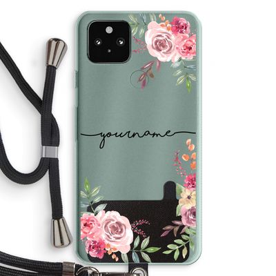 Rozen: Pixel 5a 5G Transparant Hoesje met koord