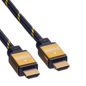 ROLINE 11.04.5500 HDMI kabel 1,5 m HDMI Type A (Standaard) Zwart, Goud