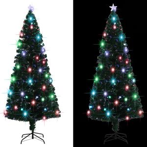 Kerstboom met LED en standaard 210 cm glasvezel