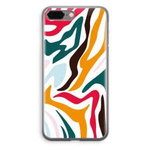 Colored Zebra: iPhone 8 Plus Transparant Hoesje