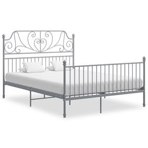 Bedframe metaal en multiplex grijs 140x200 cm