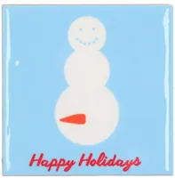Daan Kromhout Design tegeltje keramiek happy holidays 10x10cm blauw