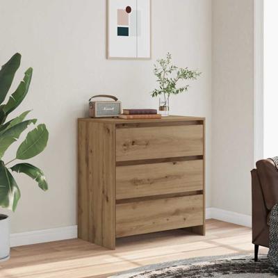 Dressoir 70x41x75 cm bewerkt hout artisanaal eikenkleur
