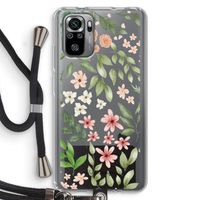 Botanical sweet flower heaven: Xiaomi Redmi Note 10S Transparant Hoesje met koord