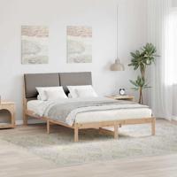 Bedframe Bruin en taupe 140 x 190 cm Massief grenenhout Bedframe Bruin en taupe 140 x 190 cm Massief grenenhout
