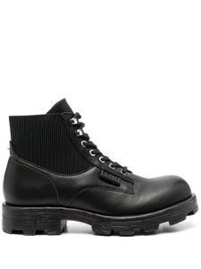 Diesel 40mm leather combat boots - Noir