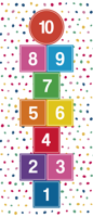 Pasteltinten hopscotch spel vinyl tapijt