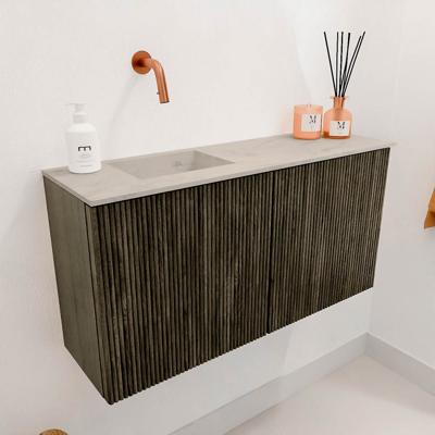 Toiletmeubel Mondiaz Joya Dlux | 80 cm | Meubelkleur Shadow | Faye wastafel Opalo Wasbak Links | Zonder kraangat(en)