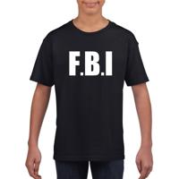 Politie FBI tekst - t-shirt - zwart - kinderen - Verkleedkleding
