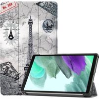 Basey Samsung Galaxy Tab A7 Lite Hoesje Kunstleer Hoes Case Cover -Eiffeltoren - thumbnail
