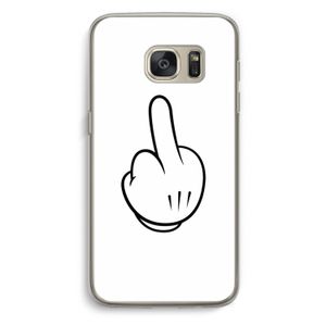 Middle finger white: Samsung Galaxy S7 Transparant Hoesje
