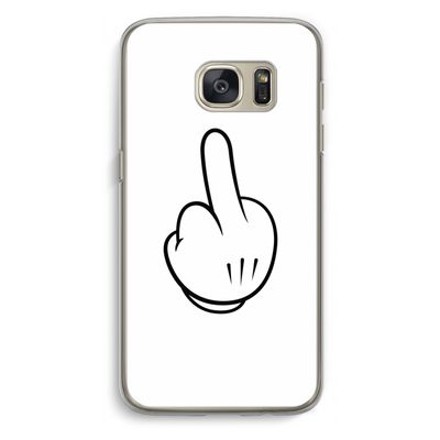 Middle finger white: Samsung Galaxy S7 Transparant Hoesje