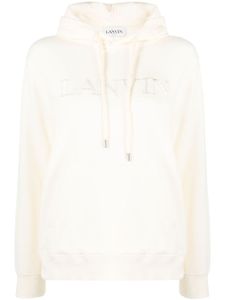 Lanvin hoodie en polaire à logo brodé - Tons neutres