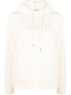 Lanvin hoodie en polaire à logo brodé - Tons neutres